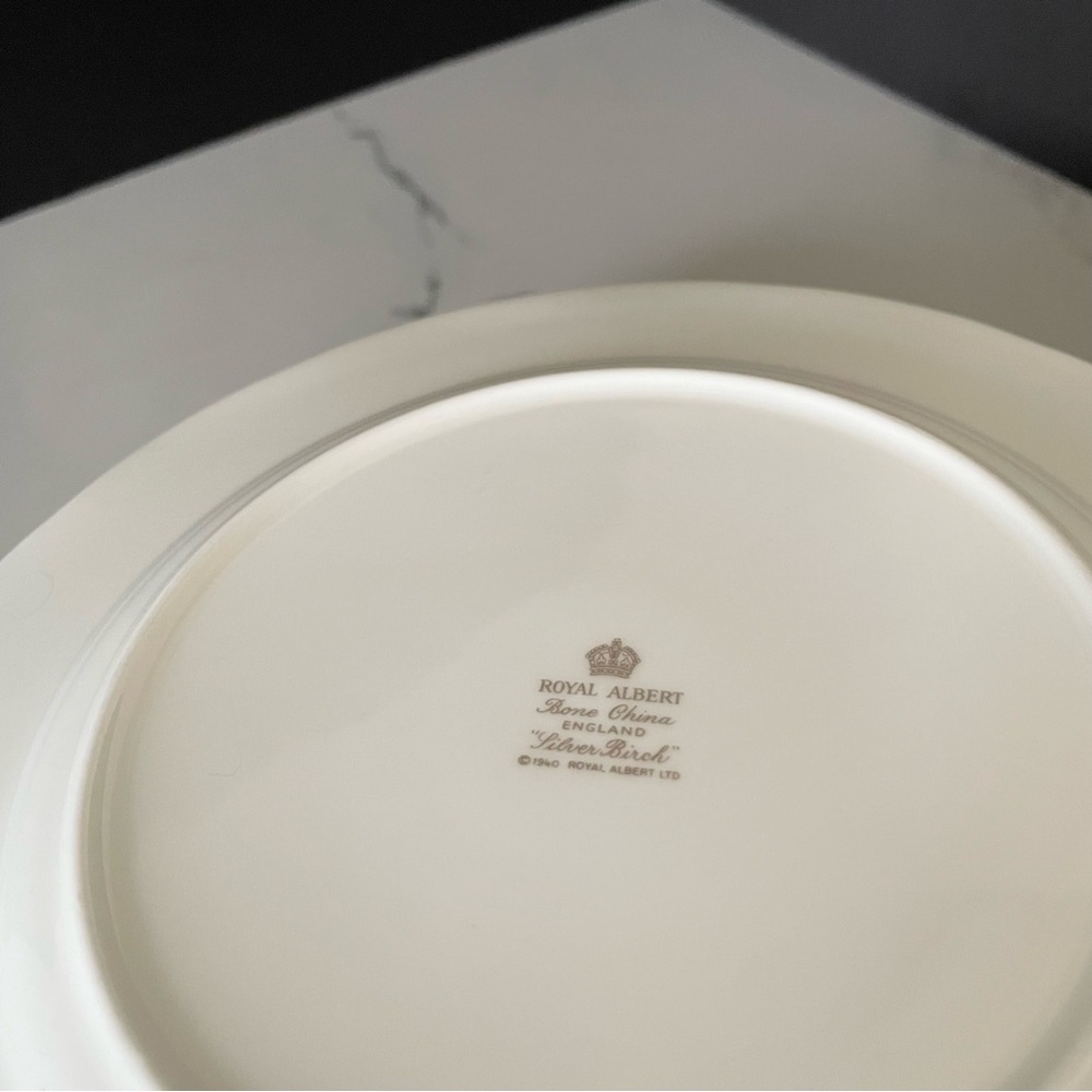 SET of 6 Silver Birch Salad or Dessert Plates by Royal Albert - Picture 4 of 6